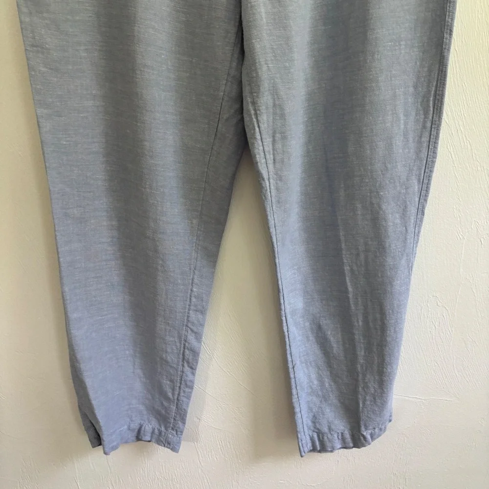 Panama Jack Mens Linen Cotton Blend Casual Pants Elastic Waist Blue Beach Sz XL